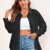 41WFPJlahL.jpg Women's Plus Size Button Down Shirts Long Sleeve Polo Blouses Fall Business Casual Tops with Pocket