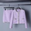 41Wy8dTYyIL.jpg Women's High-End OL Skirt Set Elegant Wool Long-Sleeved Jacket Short Skirt Two-Piece Set