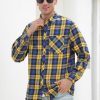 41XPtpck7rL.jpg Men's Casual Plaid Flannel Long Sleeve Button Down Shirt