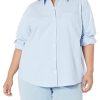 41Yr5hyJkgL.jpg Women's Long Sleeve Button Down Stretch Oxford Shirt (Available in Plus Size)