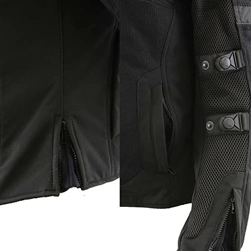 41Yv6UaYe-L.jpg MPL2775 Black Armored Textile Motorcycle Jacket for Women - All Season Jacket w/Removable Liner