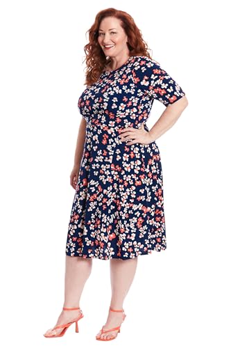 41ZyvlFWojL.jpg Women's Inset Waist Midi Short Sleeve