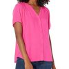 41b0cbgRdAL.jpg Women's Relaxed-Fit Short-Sleeve Woven Blouse
