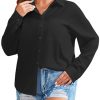 41cfW2BudjL.jpg Women's Plus Size Button Down Shirts Long Sleeve Polo Blouses Fall Business Casual Tops with Pocket