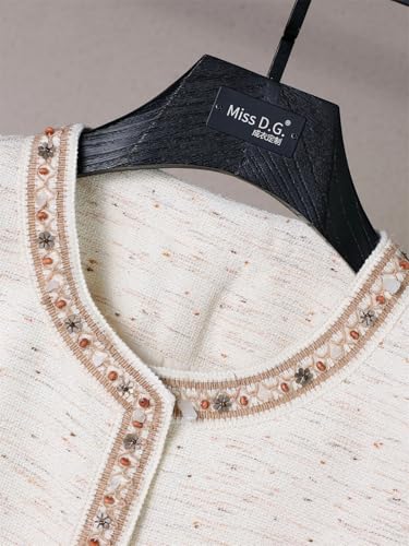 Women's French Long-Sleeved Short Jacket Skirt 2-Piece Temperament Outfits Heavy Skirt Set