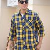41e7ubJWR6L.jpg Men's Casual Plaid Flannel Long Sleeve Button Down Shirt