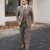 41euaKhj2LL.jpg Vintage Men's Suit 3 Piece Plaid Tweed Herringbone Suits for Wedding Business Blazer Vest Pants