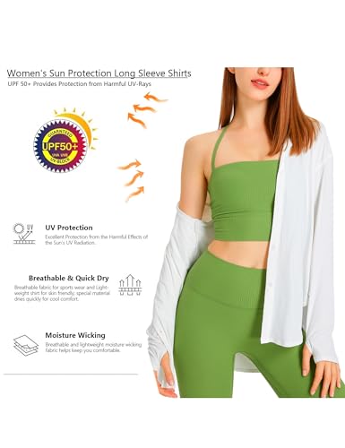 41fiZY8es3L.jpg Women's UPF 50+ UV Sun Protection Long Sleeve Shirt Button-Down Shirt Yoga High Stretch Sport Blouses