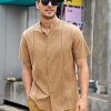 41ic4eFiAqL.jpg Mens Short Sleeve Cuban Camp Guayabera Shirt Linen Cotton Hippie Beach Button Down Shirts