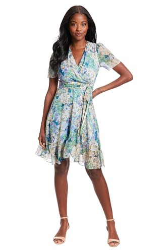 41jIEp4pycL.jpg Women's Faux Wrap Dress with Ruffle Skirt Occasion Shower Office Career