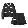 41kEB1oifyL.jpg Set Female Winter Short Jacket Pleated Skirt Two-Piece Set