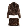 41l7yiLrhCL.jpg Women's Leopard Suit Casual Peak Lapel Jacket and Skirt Two Pieces Set