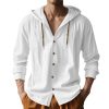41mPRmDapsL.jpg Men Cotton Linen Long Sleeve Button Down Shirt Summer Casual Hawaiian Beach Tops Lightweight Fashion Hoodies