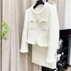 41minWAA2oL.jpg Women White Suit Tweed Jacket + Skirt Spring/Autumn Coat Business Ladies 2 Piece Skirt Sets