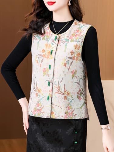 New-Chinese style vest for women, spring and autumn Chinese embroidered vest, mother's suit