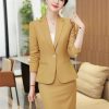 41oIL0M4HsL.jpg Women's Slim Two Piece Long Sleeve Notch Collar Single Button Suit Jacket and Skirt Set
