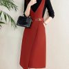 41ok1MXukJL.jpg Sweater, Strap Skirt Suit for Womens Spring and Autumn Style Slim Commuting Vest Dress twopiece Set
