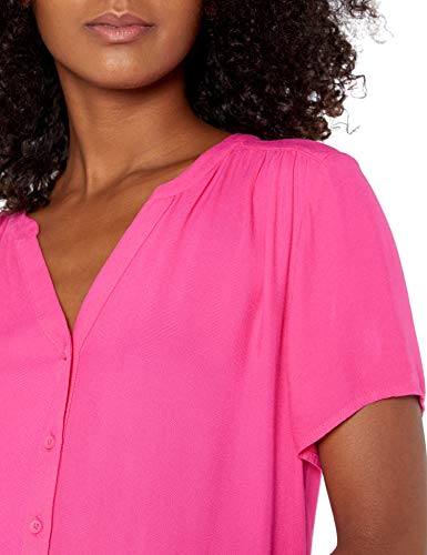 41qgmw7yVpL.jpg Women's Relaxed-Fit Short-Sleeve Woven Blouse