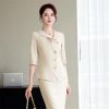 41qh6RgDQSL.jpg Women's Spring and Summer Solid Single-Breasted Half-Sleeved Slim Suit Jacket and Skirt Two-Piece Set