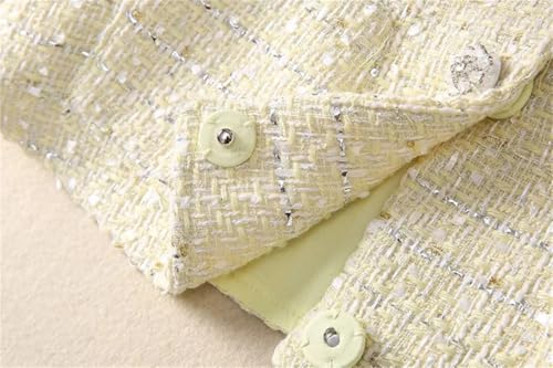 41rMIMU0J7L.jpg Women Suit Long-Sleeved Single-Breasted Lace-Up Slim Tops Pleated Skirt Two Piece Set