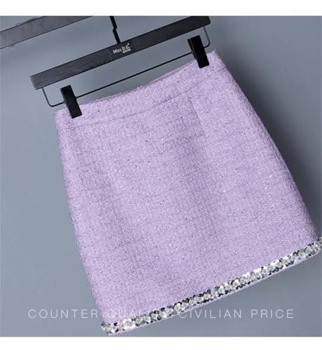 41rko50HHPL.jpg Women's High-End OL Skirt Set Elegant Wool Long-Sleeved Jacket Short Skirt Two-Piece Set