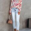 Blouses for Women Aesthetic Button Down Shirts Long Sleeve Dressy Casual Floral Tops Fall Outfits for Women 2025 Trendy