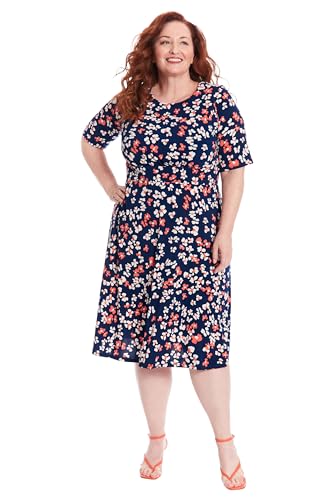 41snzrKKNJL.jpg Women's Inset Waist Midi Short Sleeve