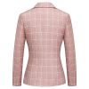 41sutgs10IL.jpg Women's 2 Piece Business Plaid Suit Set Office One Button Slim Fit Blazer with Pant