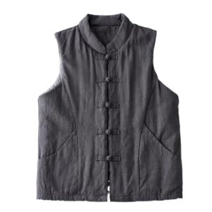 41tzQLHrLL.jpg suit women's Chinese style quilted vest autumn and winter buckle thickened waistcoat cotton-padded jacket