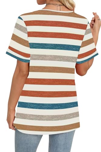 41vQaOs7XYL.jpg Womens Summer Tops Short Sleeve Basic Casual V Neck T Shirts Trendy Fashion 2025