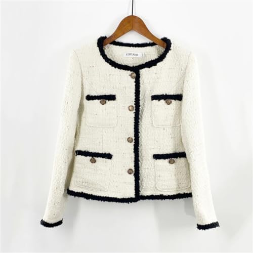 41wJsMF2V-L.jpg Women Tweed Jacket + Skirt Suit 2-Piece Set Slimming Suit Autumn/Winter Wire Fabric 2-Piece Set