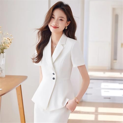 41wcll4s0oL.jpg Women Elegant Short Sleeve Formal Professional Business Suits