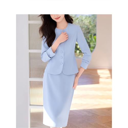 Women Long Sleeve Formal Blazers Skirt Business Set Professional Office Work Wear Two Piece Career Suit