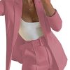 Blazer Shorts Set for Women 2 Piece Long Sleeve Open Front Blazers Short Suits Business Outfits with Belt