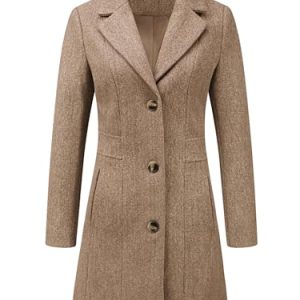 41zLW28Yz6L.jpg Women's Trench Coats Single Breasted Long Outerwear Winter Coat