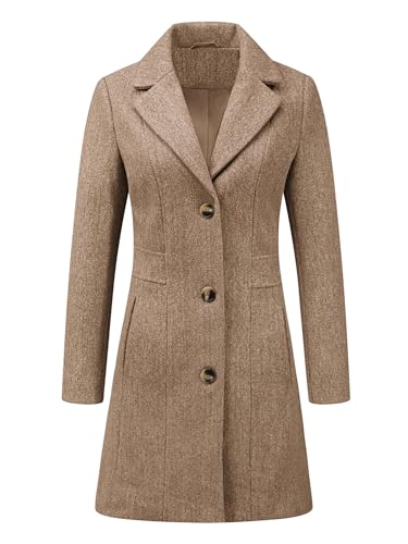 41zLW28Yz6L.jpg Women's Trench Coats Single Breasted Long Outerwear Winter Coat