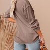 41zn2r8iYTL.jpg Women Casual Button Down Fall Blouses 2025 Long Sleeve Solid Business Work Tops Cute Relaxed Fit Shirts