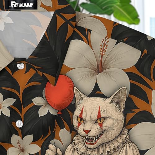 51-zhLTVuOL.jpg Mens Halloween Hawaiian Shirt, Horror Friends Shirts for Men Women Short Sleeve