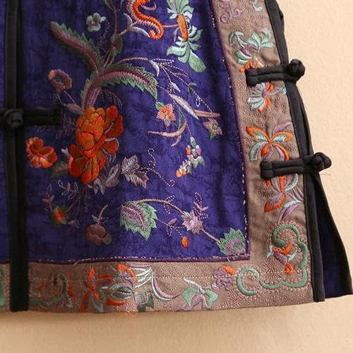 5110hRLtCnL.jpg traditional chinese women vest flower embroidery cotton linen elegant oriental suit