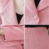 512r5hZI90L.jpg Women Elegant Mermaid Skirts 2 Piece Set Cropped Blazer Jacket and Ruffle Skinny Faldas Tweed Outfits Skirt Suit