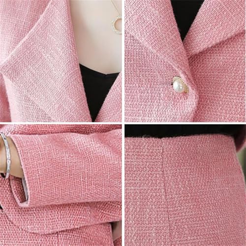 512r5hZI90L.jpg Women Elegant Mermaid Skirts 2 Piece Set Cropped Blazer Jacket and Ruffle Skinny Faldas Tweed Outfits Skirt Suit