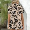 5160aNiUkiL.jpg Women's Summer Hawaiian Shirts Floral Short Sleeve Button Down Shirts Hawaii Tropical Beach Tops Outfits