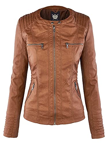 5165qzu9aWL.jpg Women's Faux Leather Moto Biker Jacket Coat with Removable or Non-Removable Hood