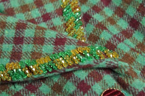 516QYq4fJqL.jpg Women Long Sleeve EN8 Plaid Print Coat Mermadi Skirt Two Pieces Suit Skirts Set