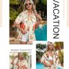 516vOUokkL.jpg ???? Womens Hawaiian Shirt Luau Party Tropical Vacation Button Down Shirts Short Sleeve Beach Hawaii Floral Print Top