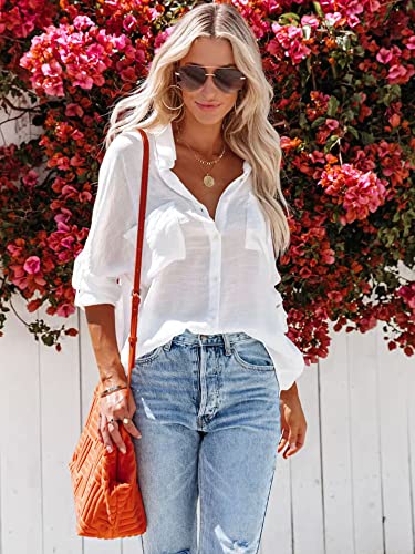 5174vjwZeCL.jpg Button Down Shirt for Women Beach Cover Up Long Sleeve Blouses