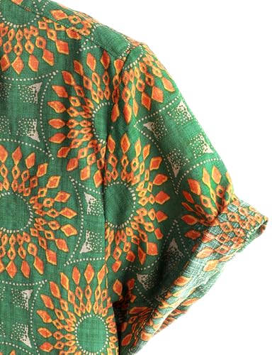 Mens Casual Hawaiian Floral Shirts Short Sleeve Button Down Tropical Shirts Beach Summer Shirts