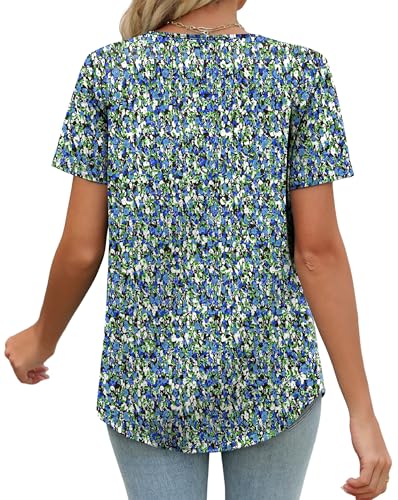 51AvvqJlxzL.jpg Womens Summer Tunic Tops Button Down Shirts Short Sleeve T-shirts Beach Vacation Clothes Spring S-3XL