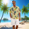 51EyXkDihL.jpg Funny Hawaiian Shirt Summer Beach Tropical Short Sleeve Holiday Print Aloha Shirt Casual Button Down Shirt