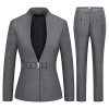 Women's Business Pant Suit Set 2 Piece Slim Fit Blazer Jacket One Button Buckle Closure Lady Work Suit for Office